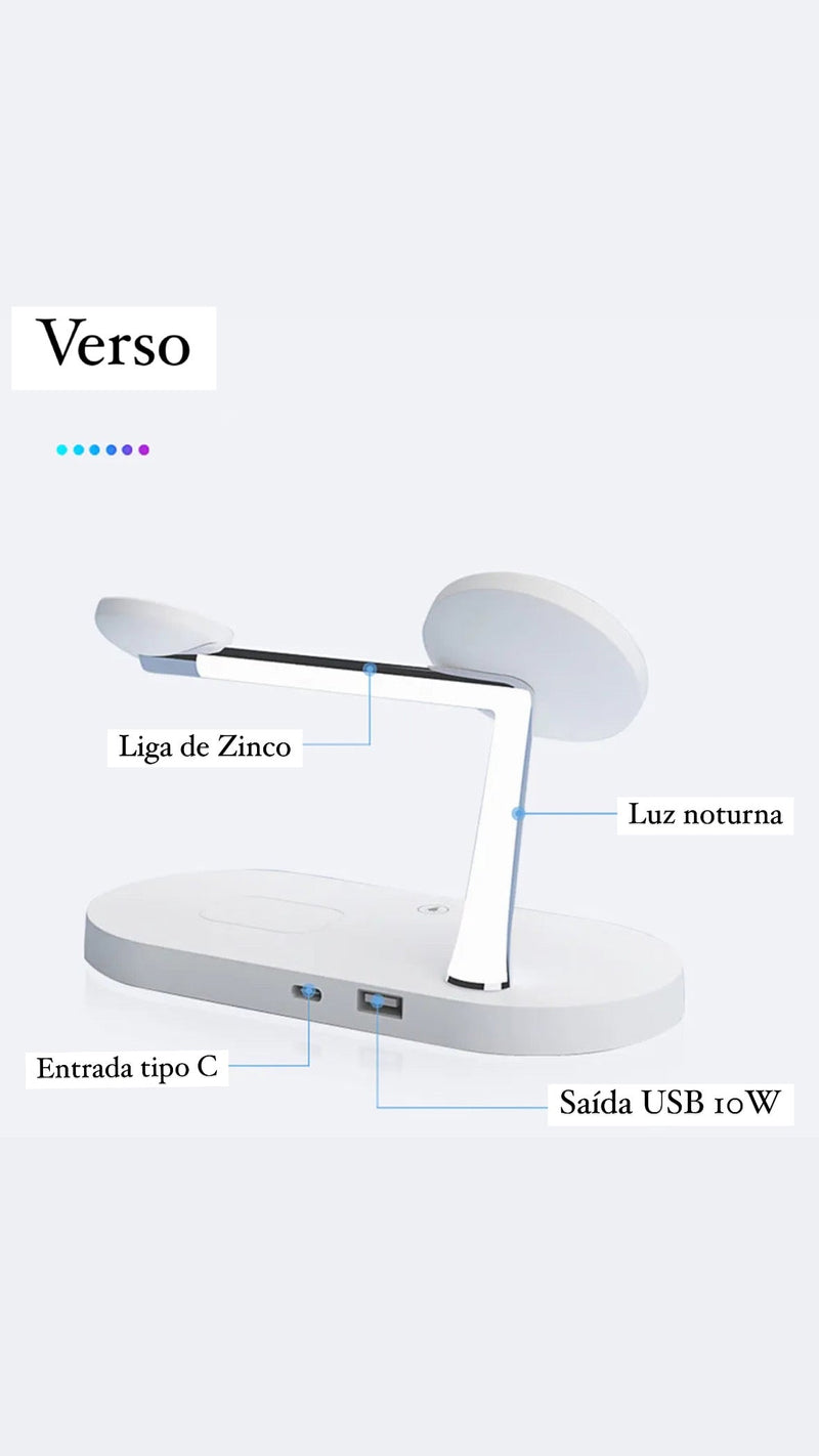 Carregador 3 em 1 sem fio - Por Indução